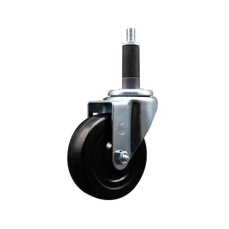 Service Caster 4'' SS Soft Rubber Wheel Swivel 1'' Expanding Stem Caster SCC-SSEX20S414-SRS-1